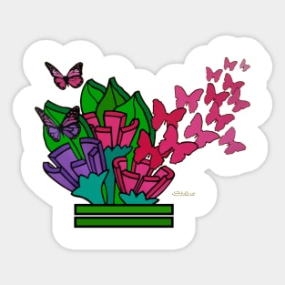 Flowers and Butterflies Sticker